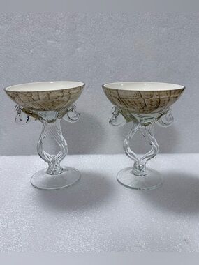 Vintage Jozefina Krosno Art Glass Compote | Pedestal Bowl